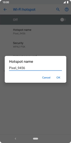 Key in the required Wi-Fi hotspot name and press OK.