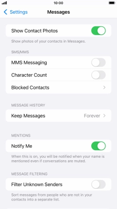 Press the indicator next to 