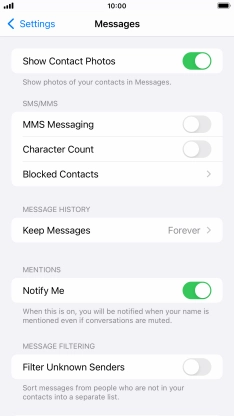 Press the indicator next to 