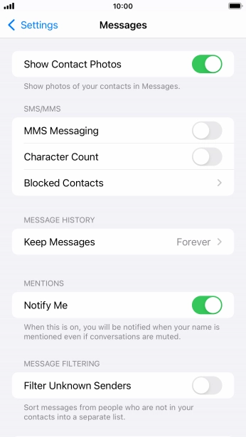 Press the indicator next to 