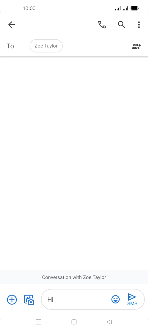 Press the send icon when you've finished your SMS.