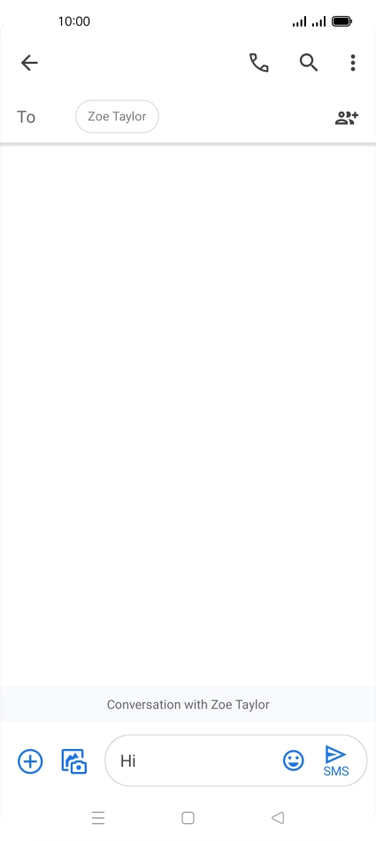 Press the send icon when you've finished your SMS.