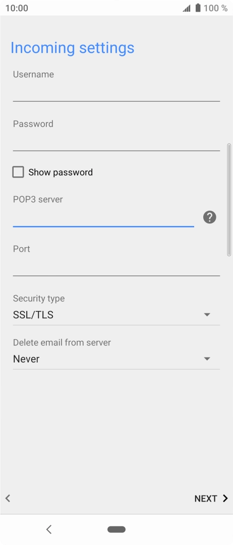 Press the field below 