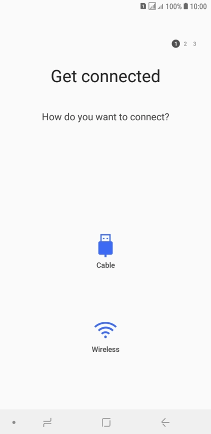 Press the required transfer type and follow the instructions on the screen to transfer the content.