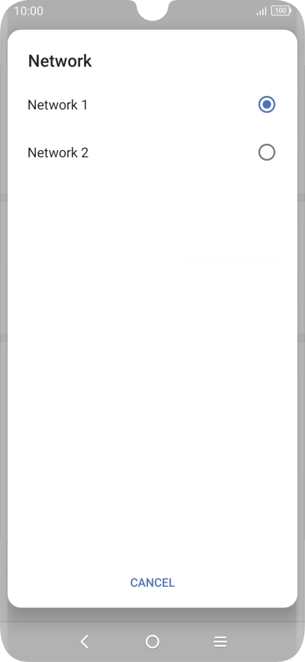 Press the required network.