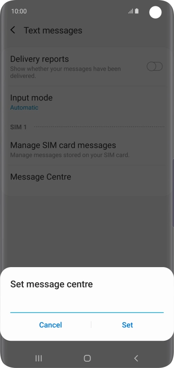 Key in +447958879879 and press Set.