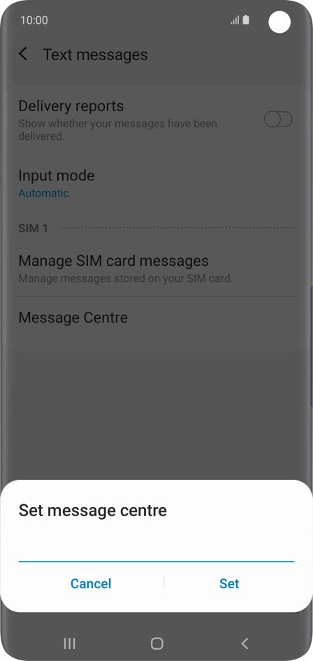 Key in +447958879879 and press Set.