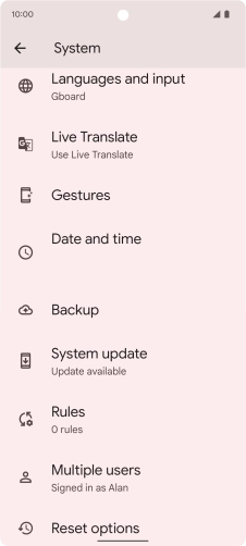 Press System update. If a new software version is available, it's displayed. Follow the instructions on the screen to update the phone software.