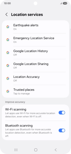 Press Location Accuracy.