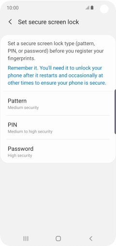 Press the required phone lock code and follow the instructions on the screen to create an additional phone lock code.