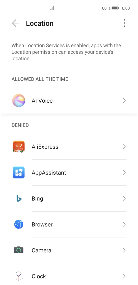 Press the required app.