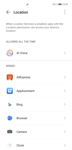 Press the required app.