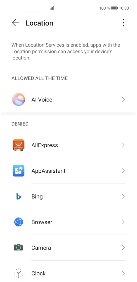 Press the required app.