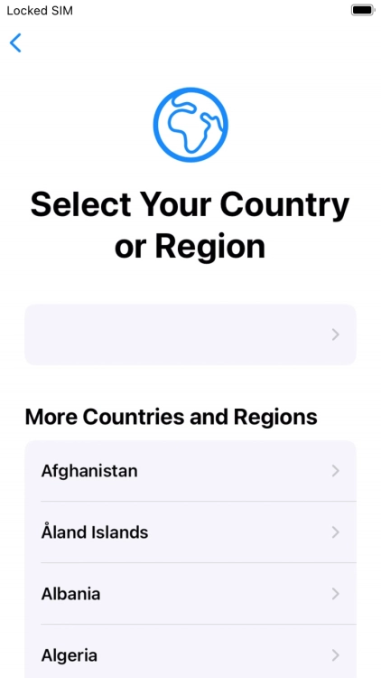 Press the required country or area.