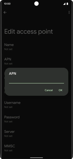 Key in everywhere and press OK.