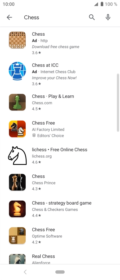 Press the required app.