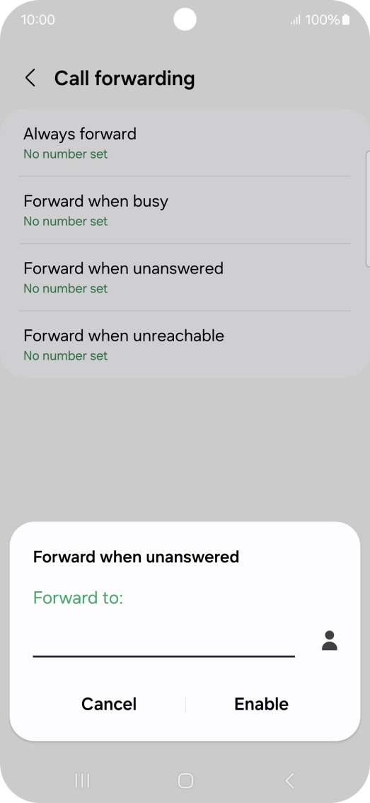 Key in +447953222222 and press Enable.