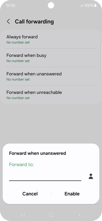 Key in +447953222222 and press Enable.
