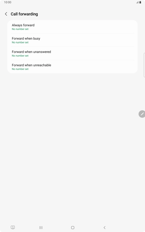 Press the required divert type.