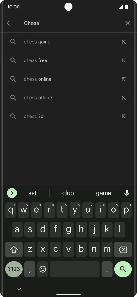 Key in the name or subject of the required app and press the search icon.