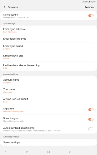 Press the indicator next to 