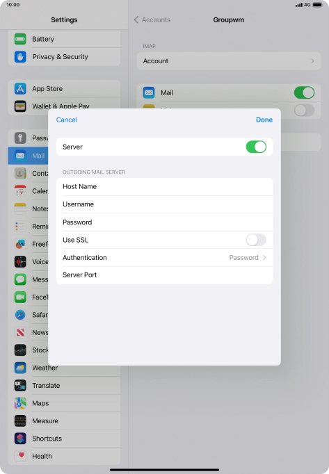 Press the indicator next to 