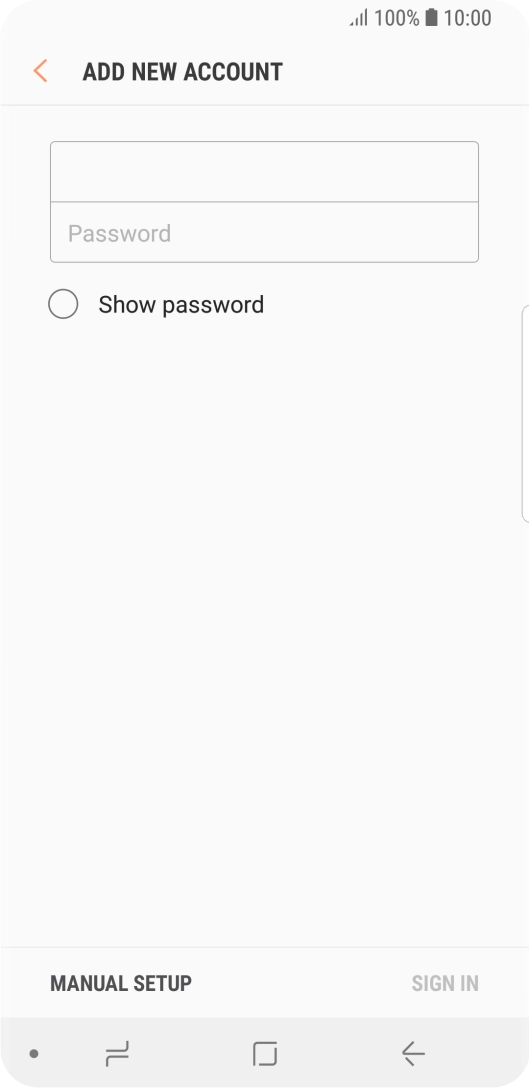 Press Password and key in the password for your email account.