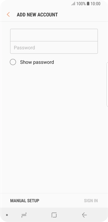 Press Password and key in the password for your email account.
