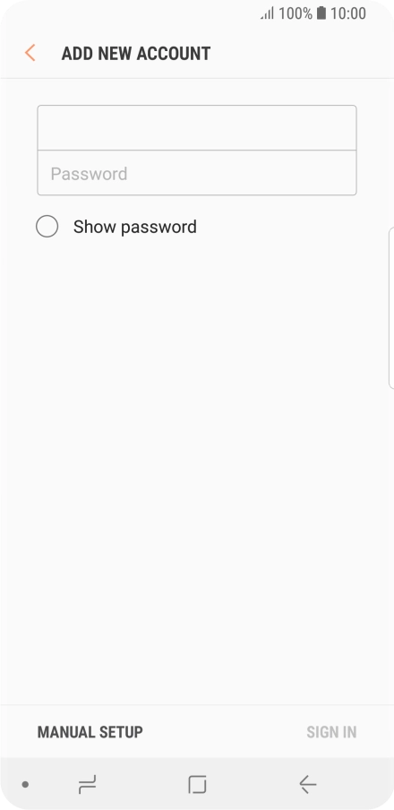 Press Password and key in the password for your email account.