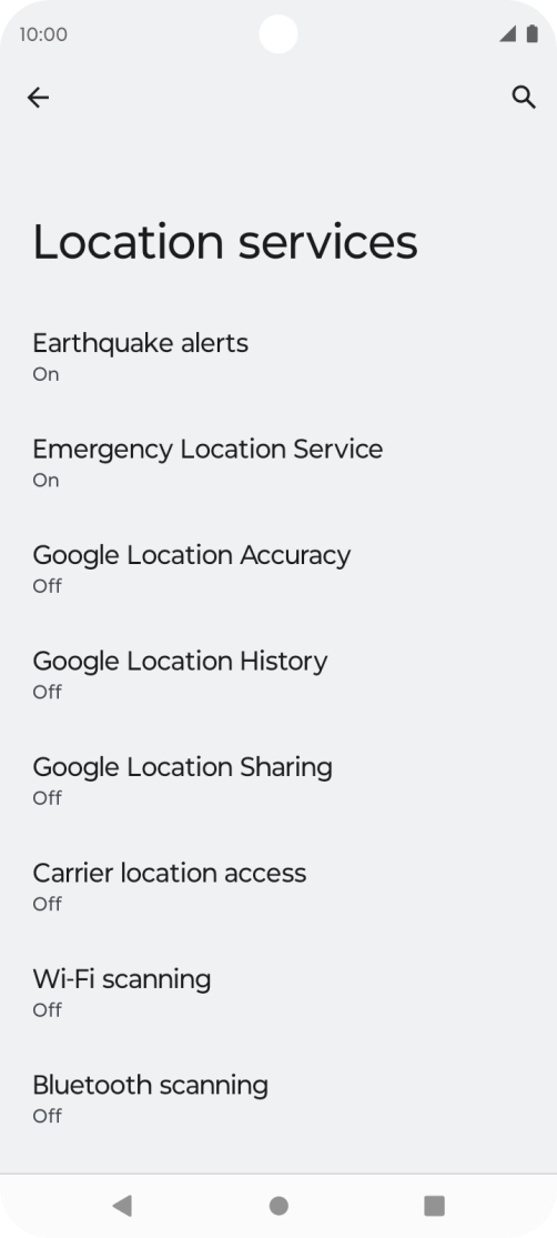 Press Google Location Accuracy.