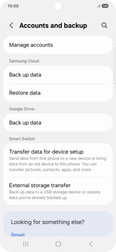 Press Manage accounts.