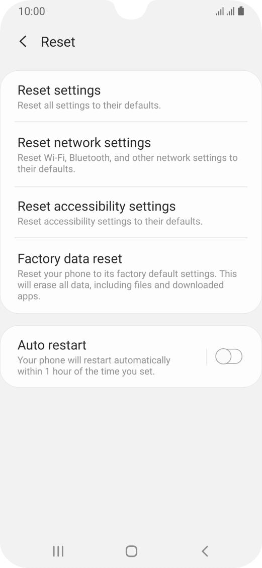 Press Factory data reset.