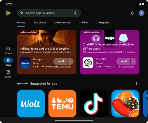 Press the profile icon.