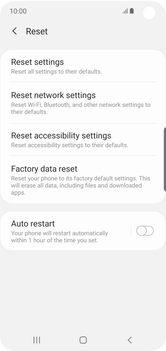 Press Factory data reset.