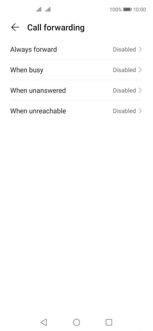 Press the required divert type.