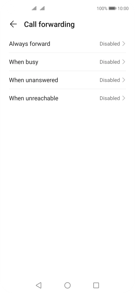 Press the required divert type.