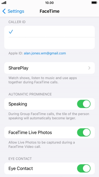 Press the required setting below 