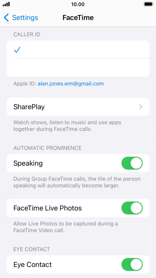 Press the required setting below 