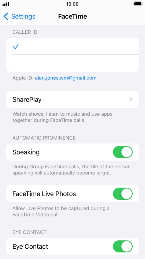 Press the required setting below 