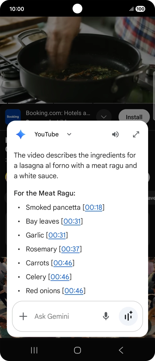 The answer from Gemini to your question is displayed.