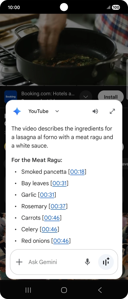 The answer from Gemini to your question is displayed.