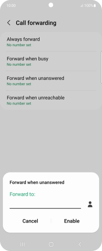 Key in +447953222222 and press Enable.