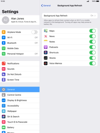 Press Background App Refresh.