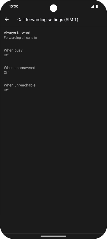 Press the required divert type.
