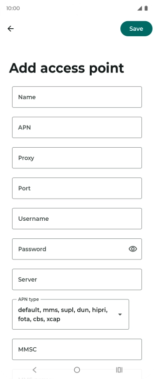 Press Name and key in EE MMS.