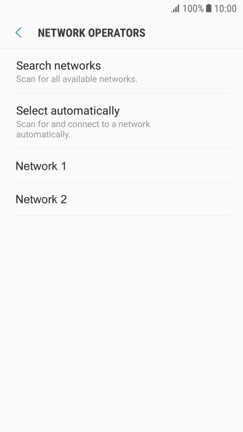 Press the required network.