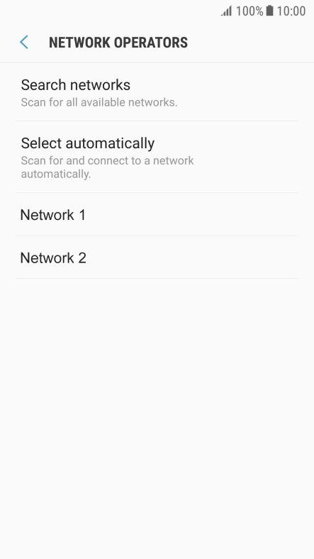 Press the required network.
