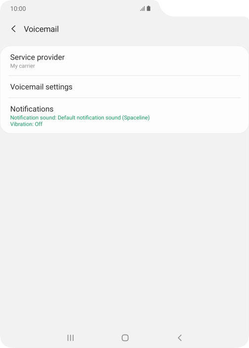 Press Voicemail settings.