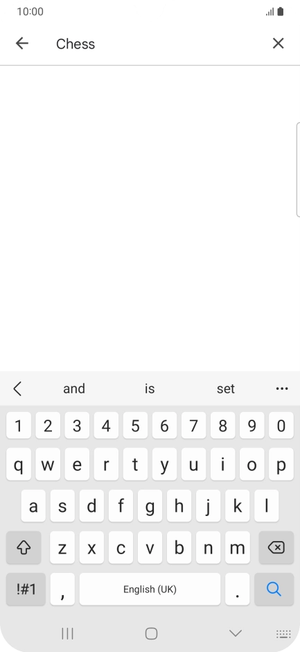 Key in the name or subject of the required app and press the search icon.