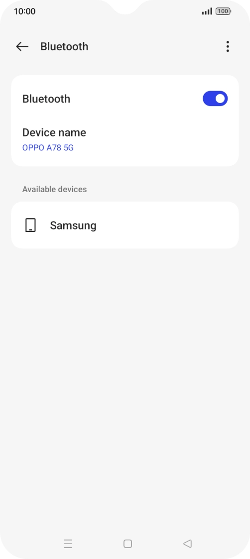 Press the required Bluetooth device and follow the instructions on the screen to pair the device with your phone.